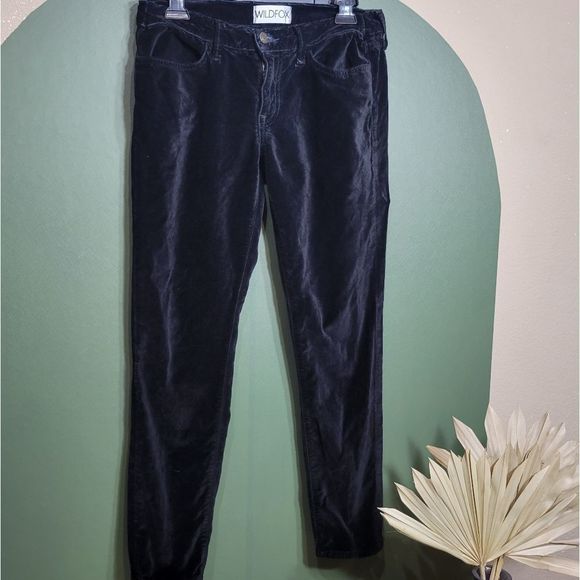 Wildfox Pants - WILDFOX Size 30 Black Velvet Marianne Skinny Jeans
